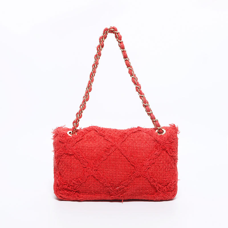 シャネル CHANEL 13番台 ツイード チェーン デカココマーク ショルダー