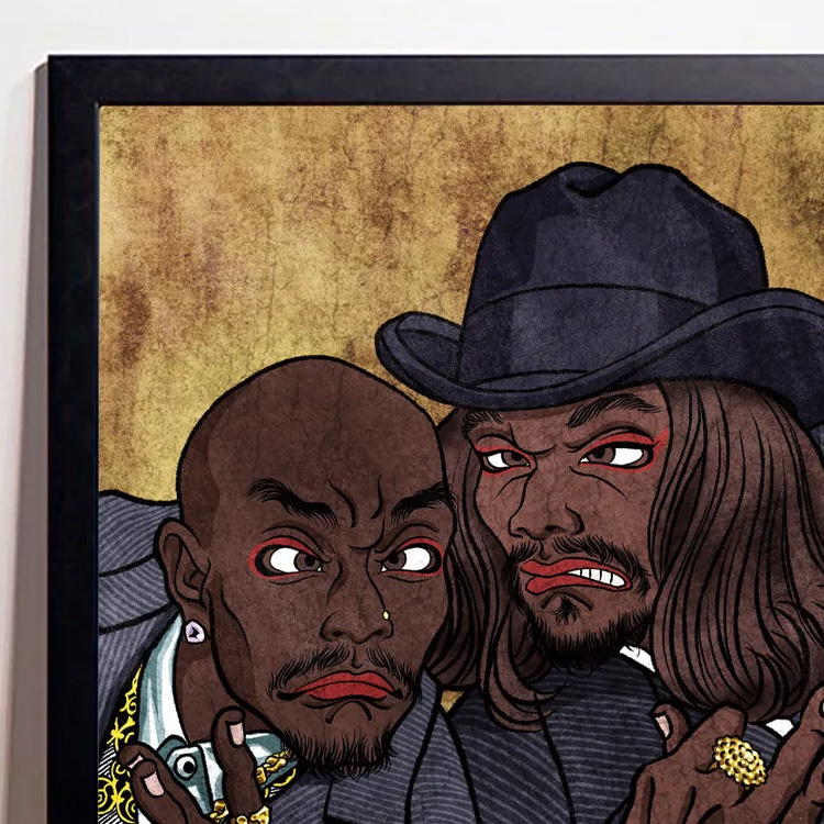 APPLEBUM 西海岸で最も成功したラッパー2人の浮世絵風グラフィックを