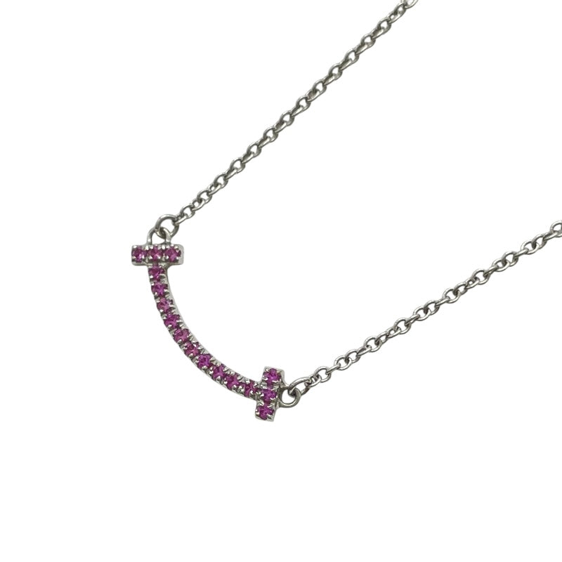 ティファニー TIFFANY＆CO Tスマイルネックレスミニ ホワイトゴールド
