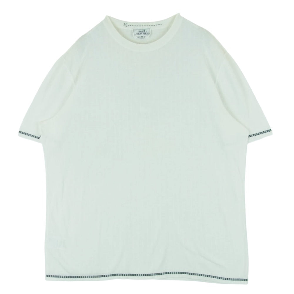HERMES エルメス コットン 半袖 Tシャツ カットソー イタリア製 オフ