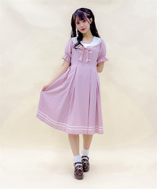 ストライプセーラーワンピース | axes femme online shop -outlet-