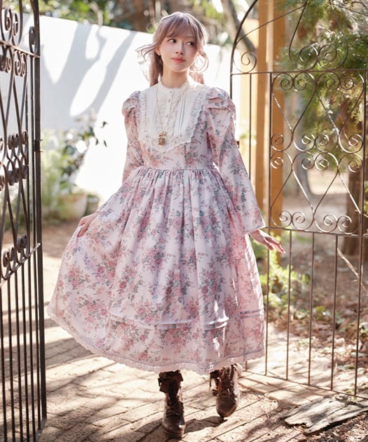 クラシカルローズ柄ワンピース【受注生産】 | Chalmiere | axes femme