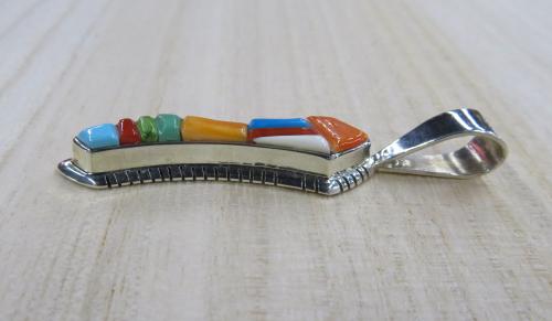 ナバホ族 David Tune マルチカラー インレイ ペンダント1 | 兵庫県赤穂