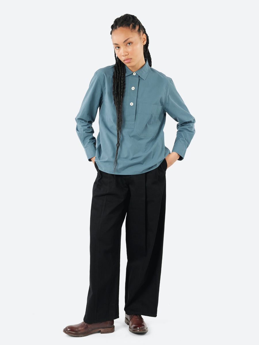Margaret Howell - MHL Big Pocket Swing Shirt in Mineral Blue