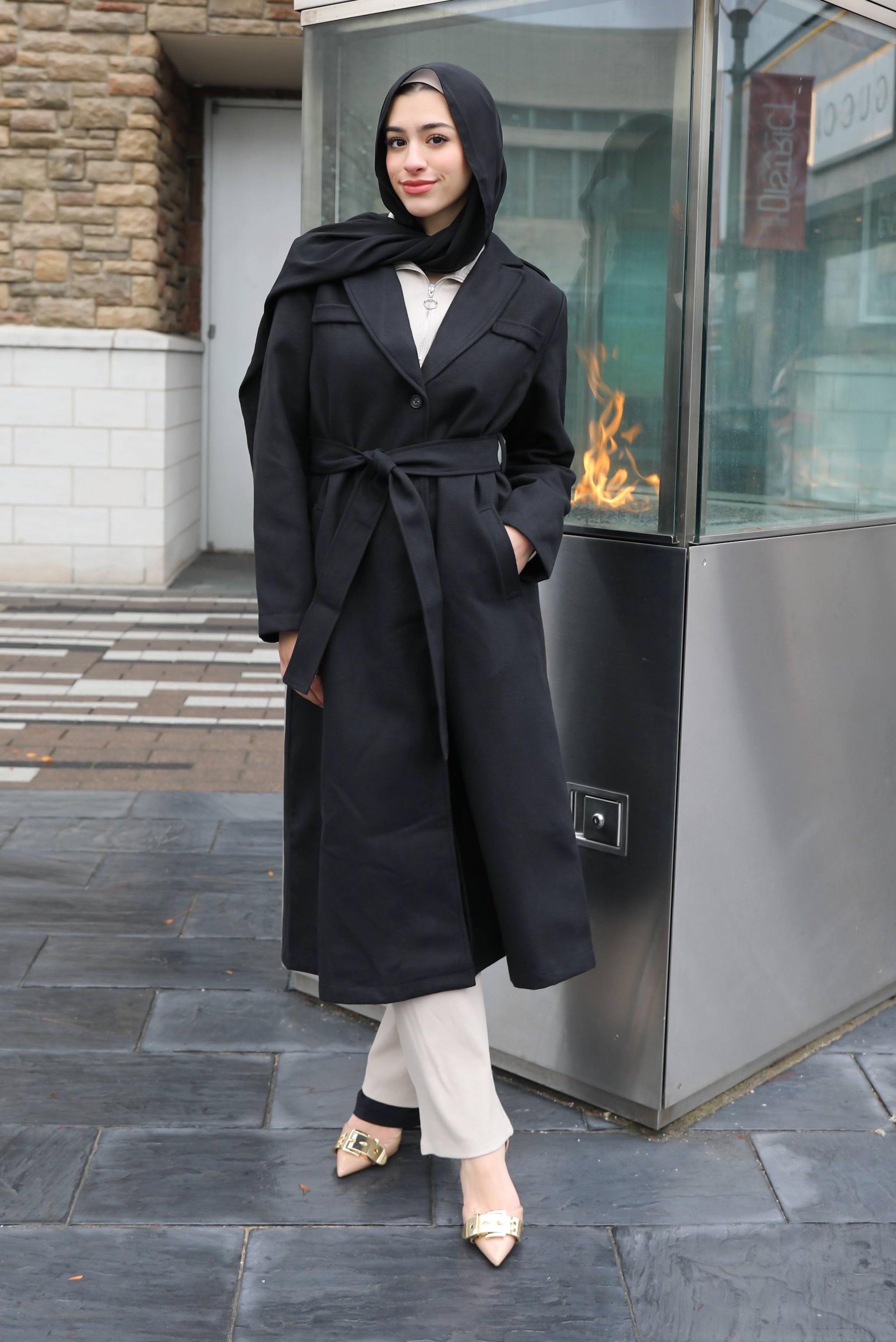 Shop Dakota Belted Wrap Coat - Black - NISWA – Niswa Fashion