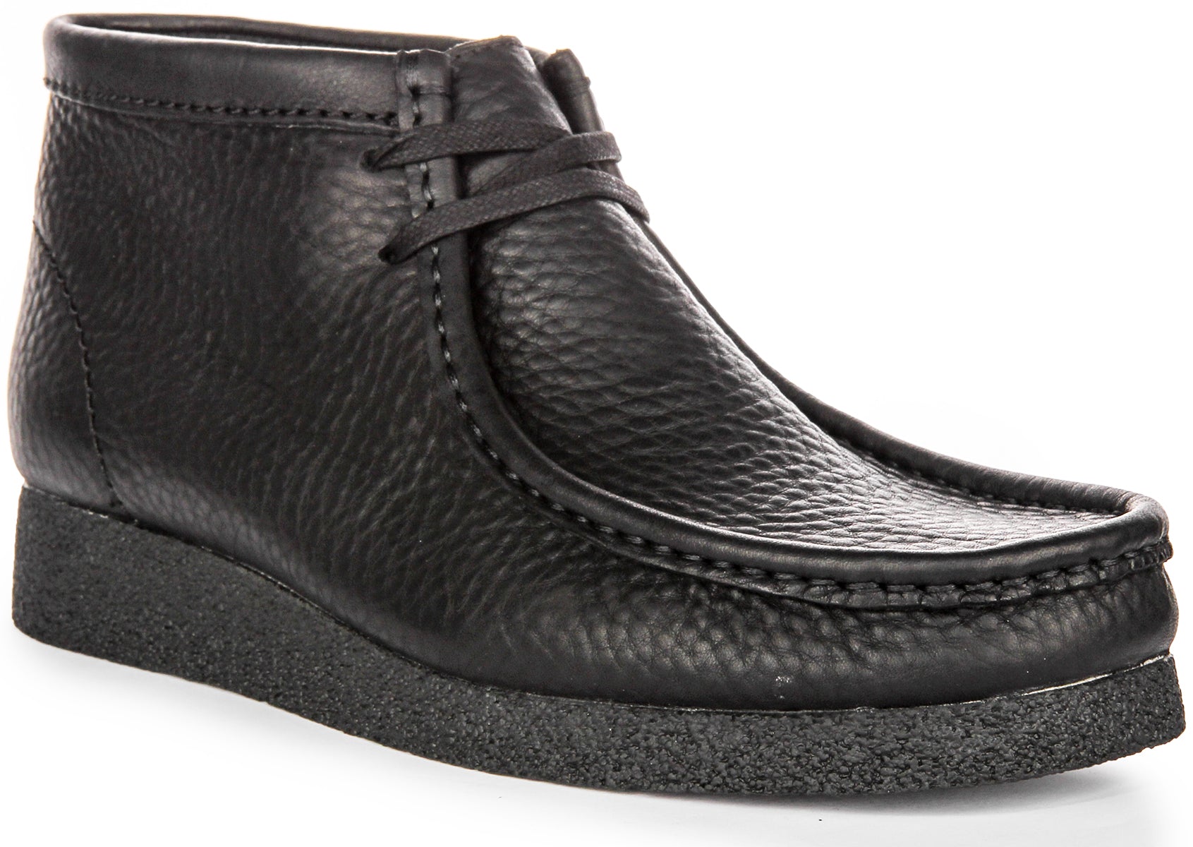 Clarks Wallabee Evo In Black For Men | Leather Crepe Sole Chukka
