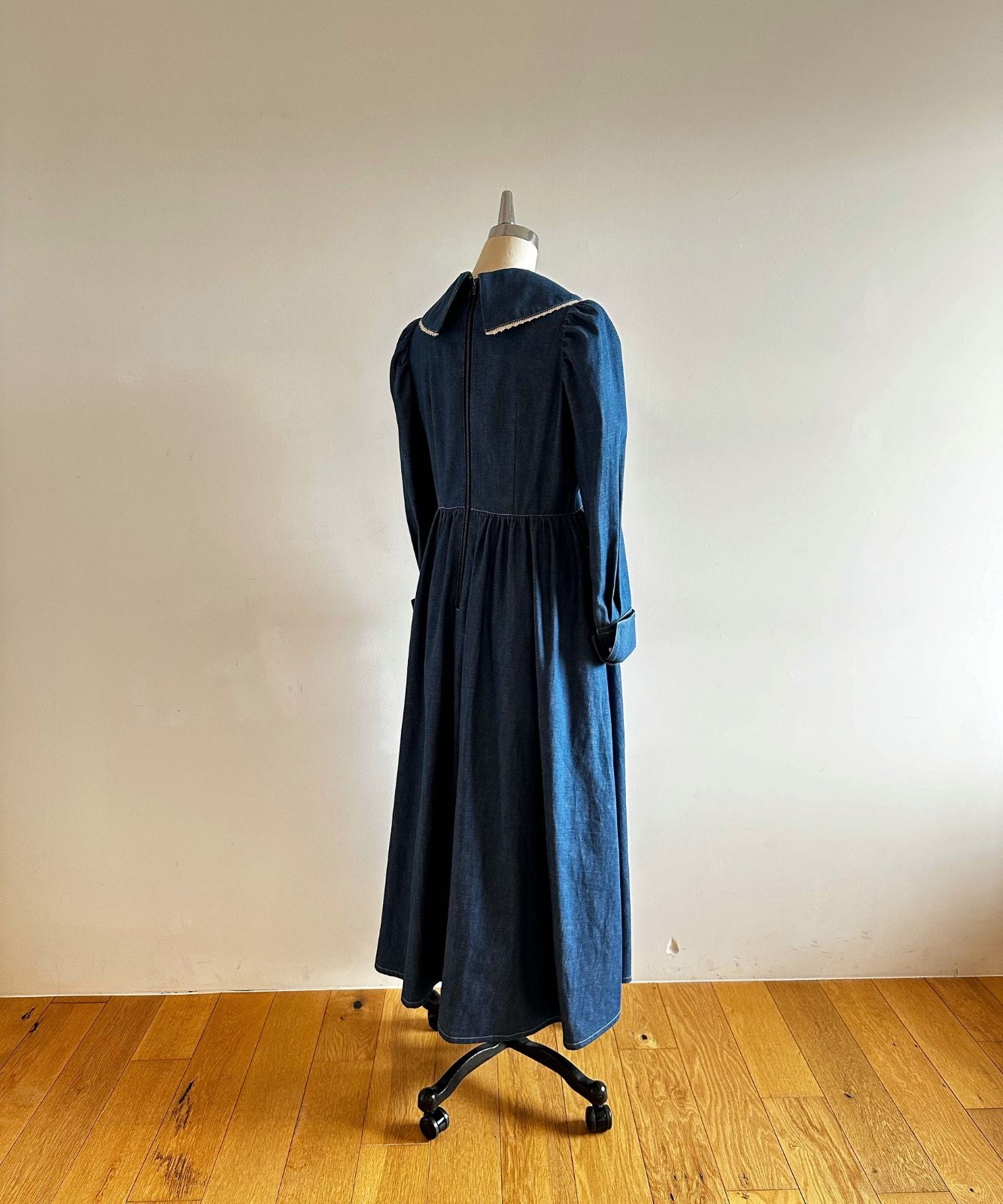 ≪通常販売≫lace pintuck denim classical dress（レースピンタック