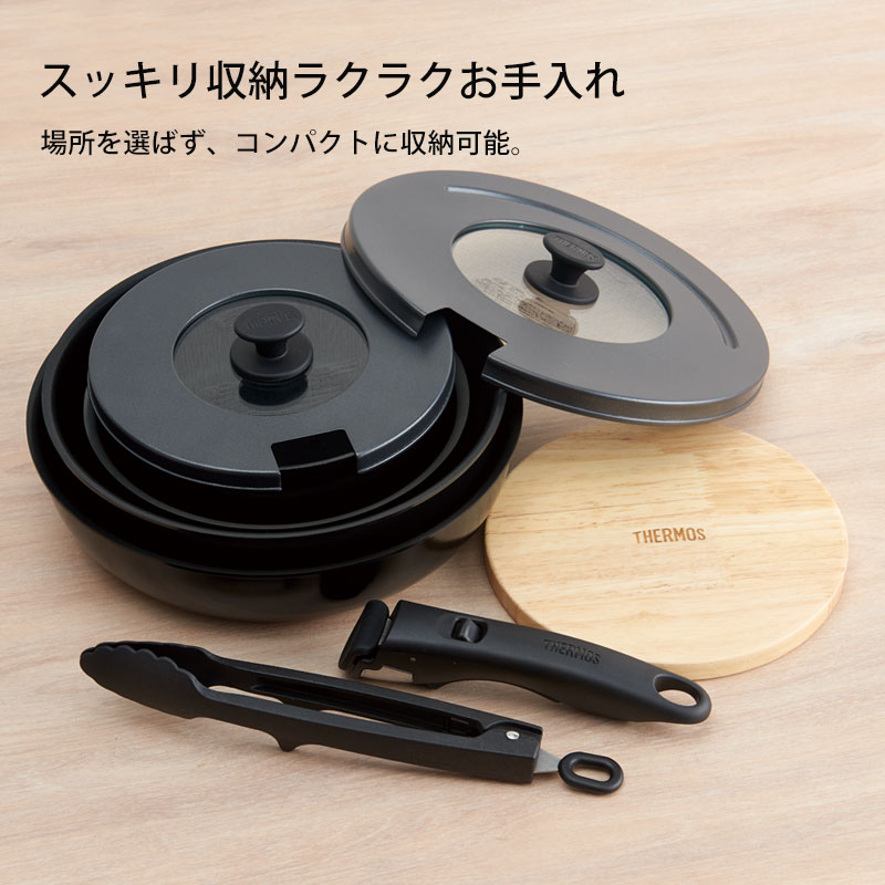 楽天市場】THERMOS サーモス フライパンセット 取っ手のとれる
