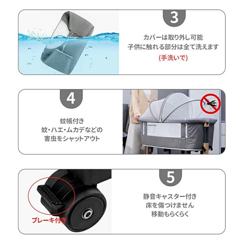 楽天市場】HZDMJ 2025最新作 ベビーベッド ミニ 添い寝 折りたたみ