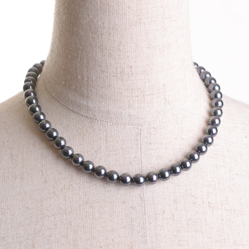 楽天市場】高級8mm花珠南洋黒蝶オーロラ本貝パールネックレス タヒチ黒