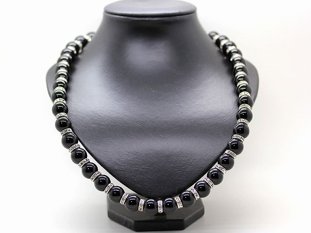 楽天市場】オニキス 14mm 数珠 63cm ロングネックレス メンズ : ISHIKI