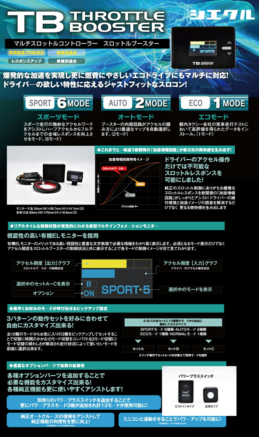 楽天市場】トヨタ アルファード30系用スロットルコントローラー siecle