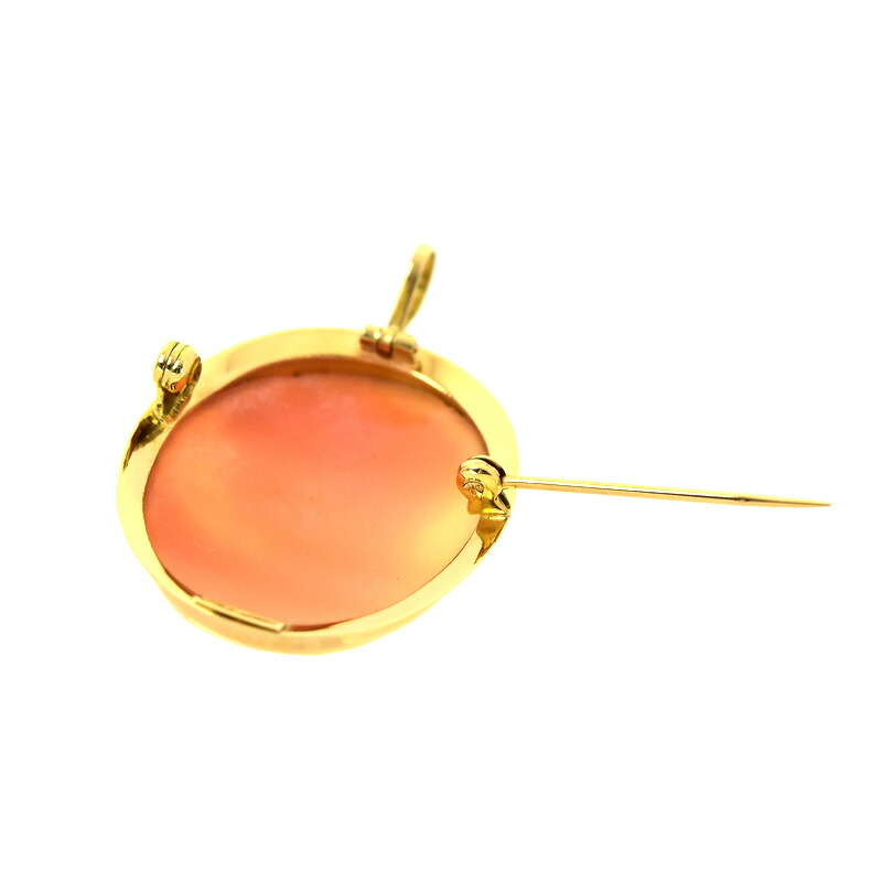 楽天市場】カメオ ブローチ 18金 K18YG イエローゴールド シェルカメオ