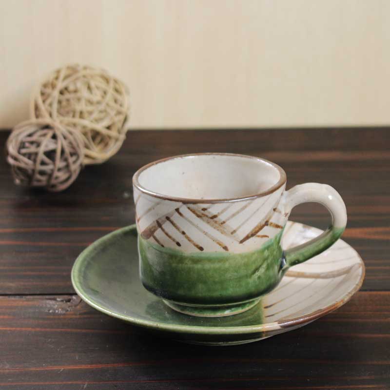楽天市場】【いちい窯】織部 コーヒー碗皿 180ml 美濃焼 和食器