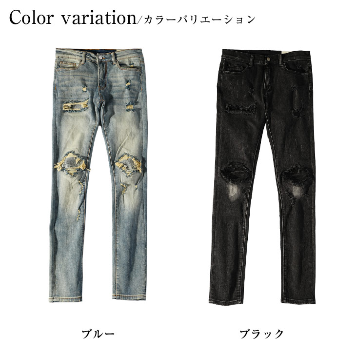 楽天市場】mnml デニム ミニマル ジーンズ ダメージ ジーンズ ダメージ