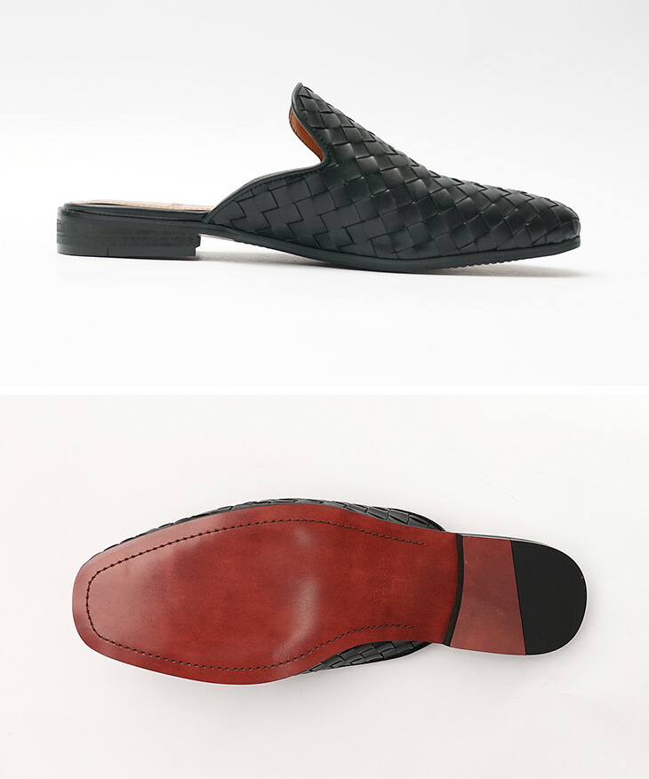 楽天市場】ミュール サンダル メンズ レザー 編み込み サンダル PU