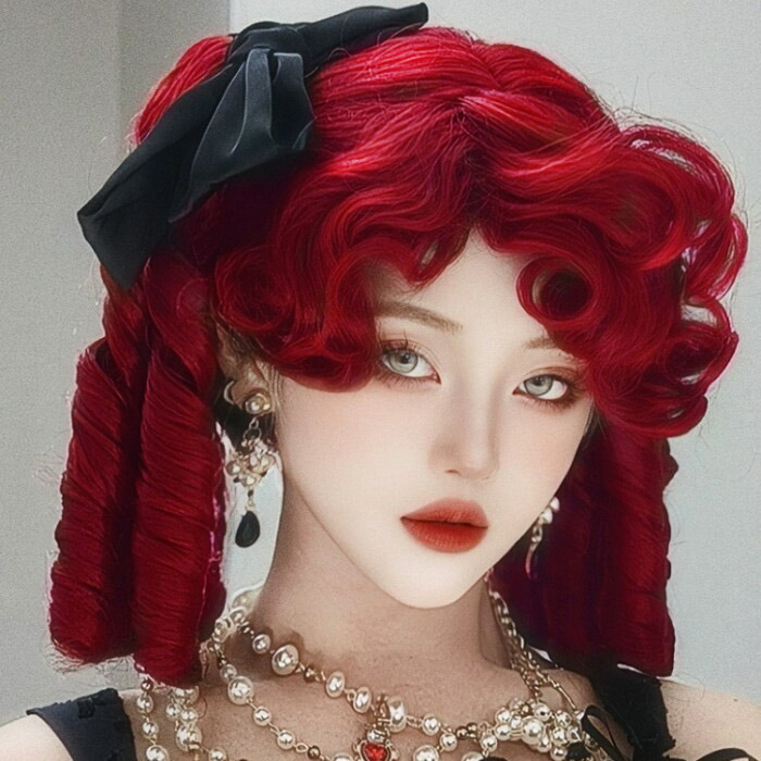 楽天市場】中世の貴族風 巻き毛 ワインレッド 赤髪 フルウィッグ