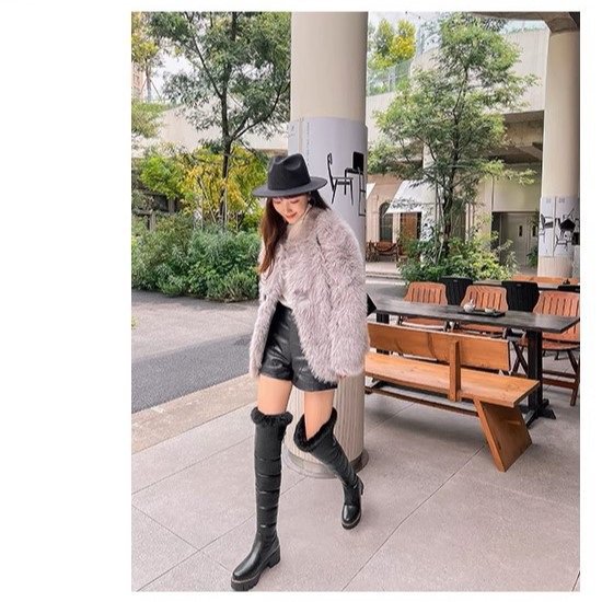 楽天市場】【取寄】ロングブーツ レディース ニーハイブーツ ファー