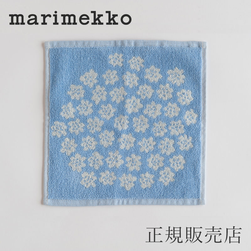 楽天市場】プケッティ ライトブルー×ホワイト ミニタオル（マリメッコ