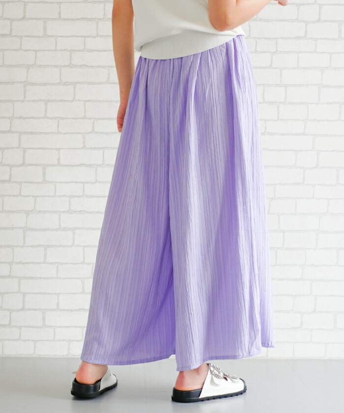 楽天市場】ワッシャー楊柳ギャザーガウチョパンツ ボトムス ガウチョ