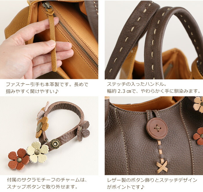 楽天市場】SACURA 日本製 シュリンクレザーハンドバッグ「FLORESCO