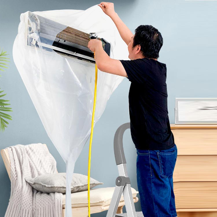 楽天市場】壁掛け用 エアコン掃除カバー かぶせるだけ 透明 ビニール S