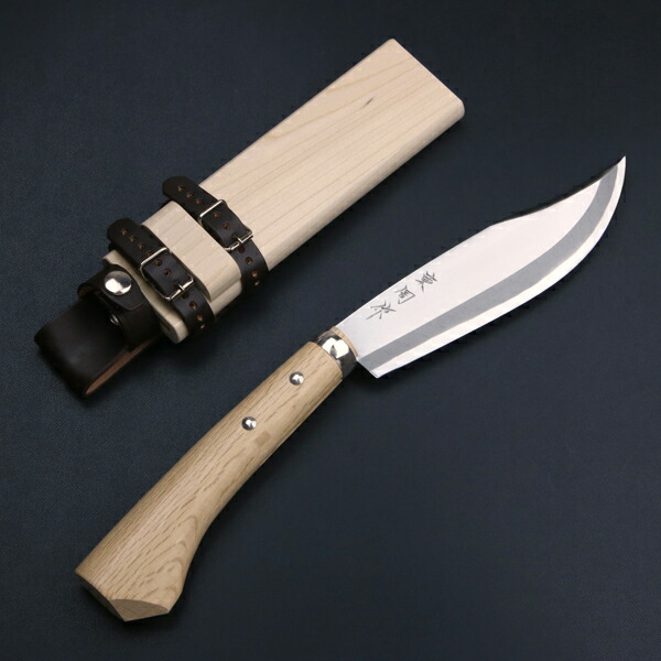 楽天市場】東周作 山師用磨き剣鉈 片刃6寸青紙鋼 鞘付き 土佐火造り鉈