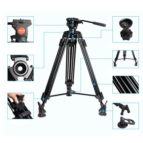 楽天市場】【訳あり】三脚 三段階伸縮 雲台 163cm | ビデオカメラ 一眼