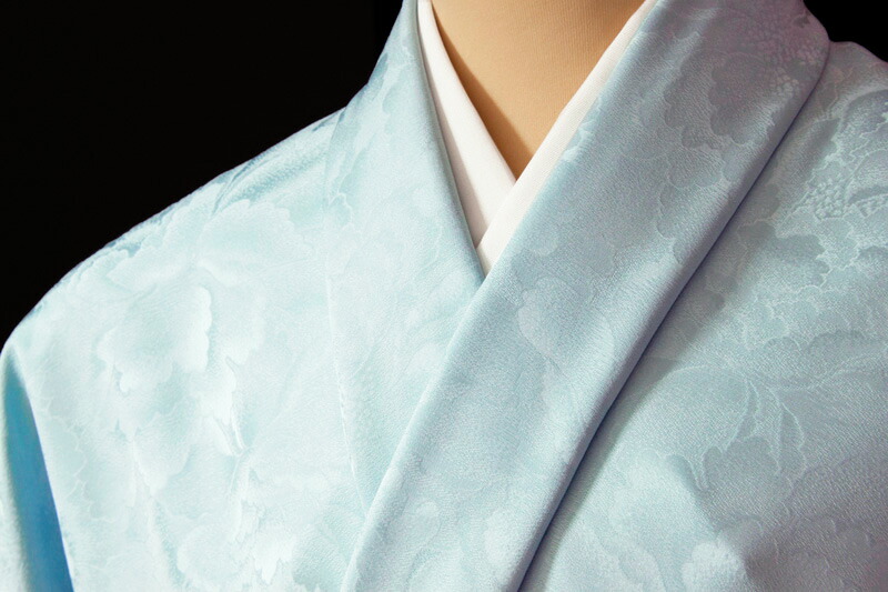 楽天市場】色無地 紋意匠 牡丹尽くし文 ライトブルー【反物1反・胴裏1