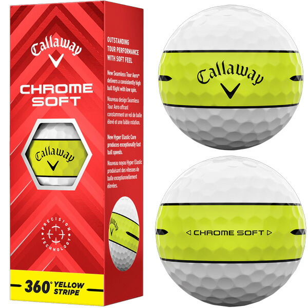 楽天市場】キャロウェイ ゴルフ クロムソフト360° イエローストライプ