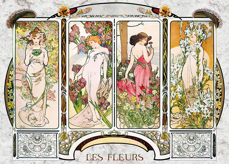 楽天市場】ジグソーパズル 2000ピース 四つの花(ミュシャ) EPO-54-007