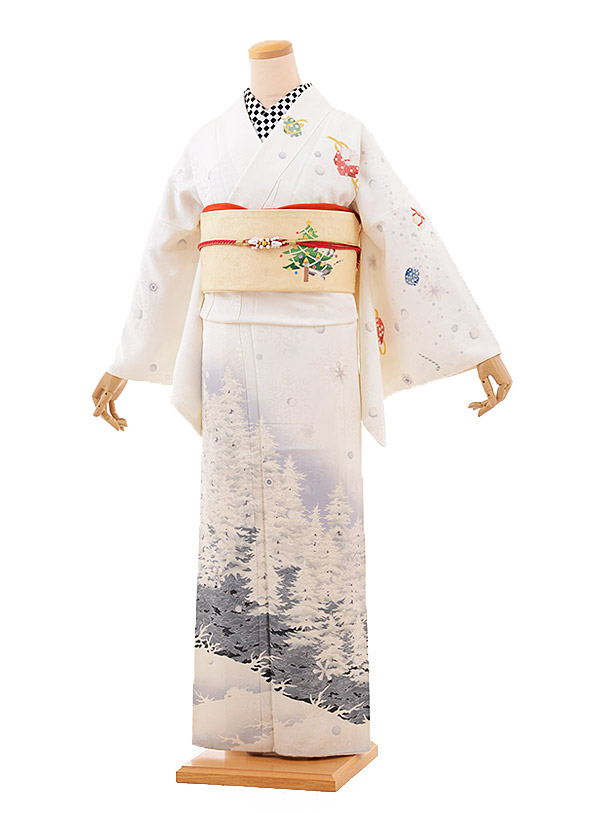 楽天市場】訪問着 レンタル 正絹 着物レンタル t682 クリスマスの森