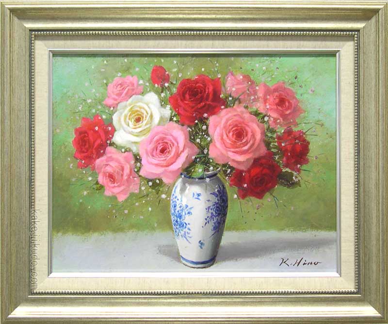 楽天市場】一輪 バラ（油彩画｜絵画）：アート・美術品・骨董品・民芸