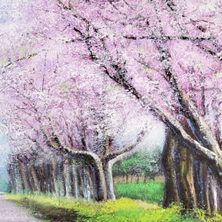 楽天市場】絵画 油絵 二十間道路桜並木 （木村由記夫） 送料無料
