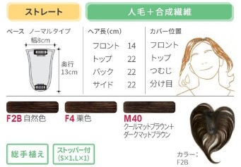 楽天市場】フォンテーヌ トップピース BPM01 アデランス 部分ウィッグ