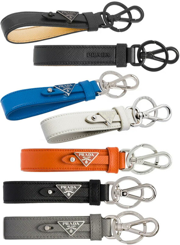 楽天市場】PRADA プラダ キーリング キーホルダーサフィアノレザー三角