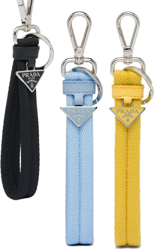楽天市場】プラダ PRADA キーリングエナメルメタルトライアングルロゴ