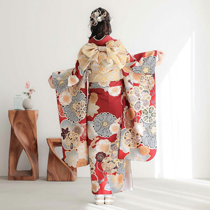 楽天市場】(卒業式応援Point10倍 3/5迄) 未仕立て 振袖 22点セット「赤