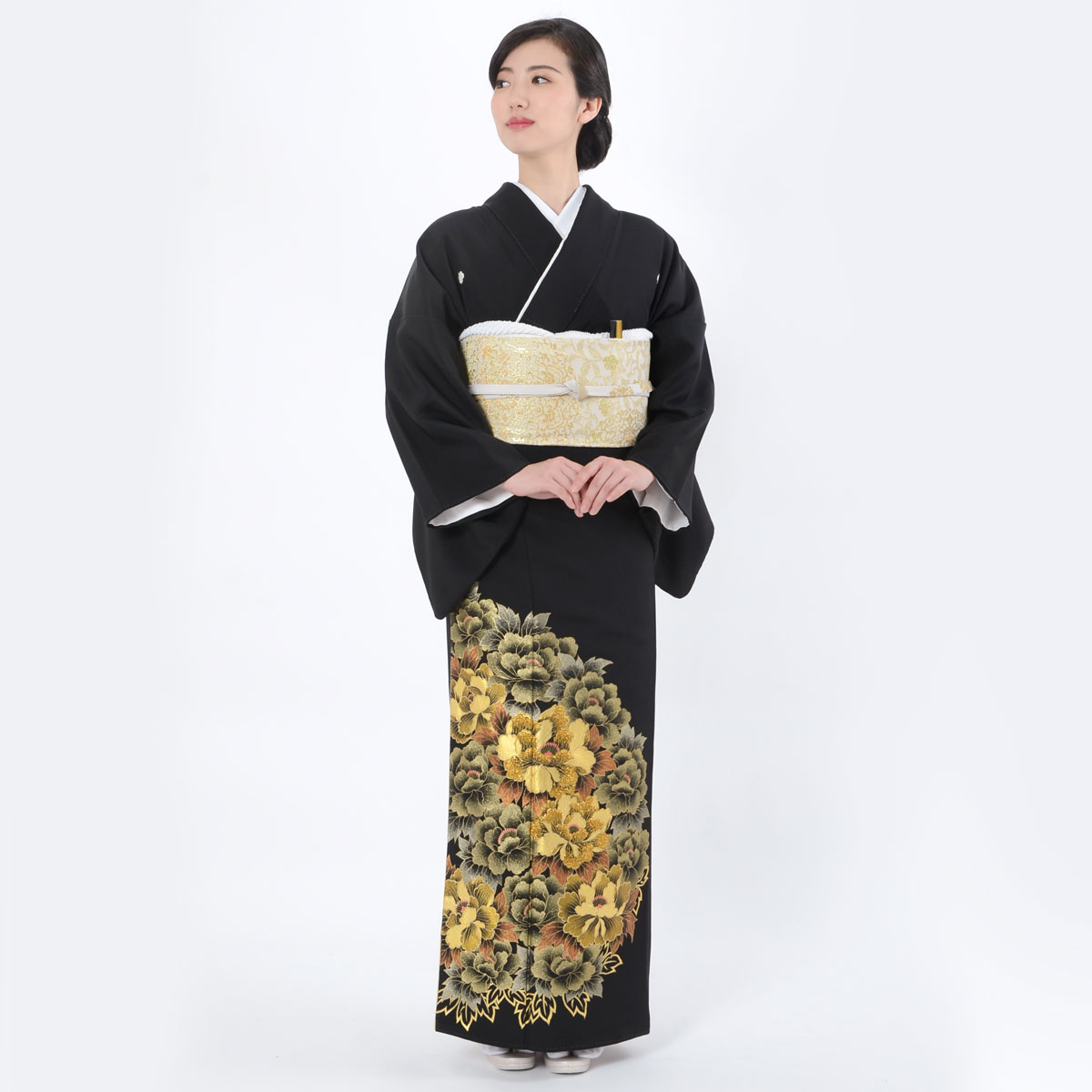 楽天市場】【レンタル】留袖 レンタル 桂由美「T380 金銀箔牡丹 」 黒