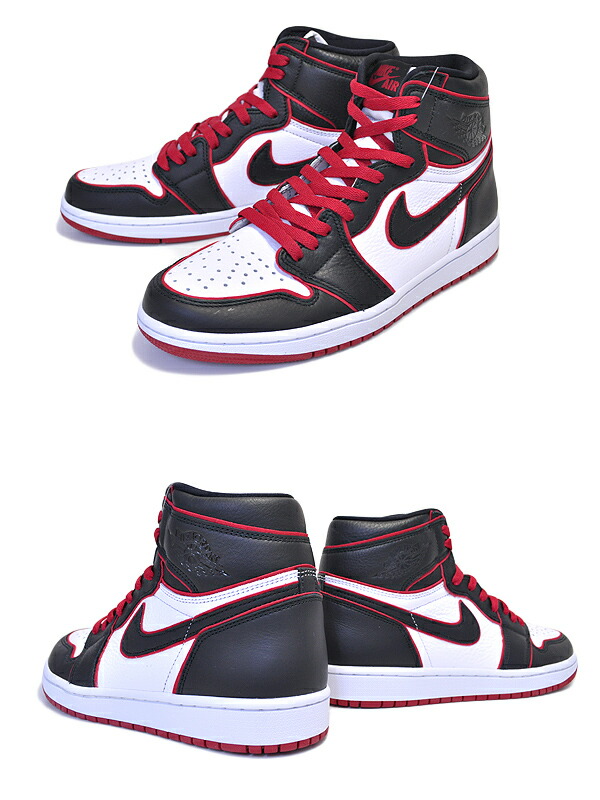 楽天市場】NIKE AIR JORDAN 1 HI OG BLOOD LINE black/gym red-white