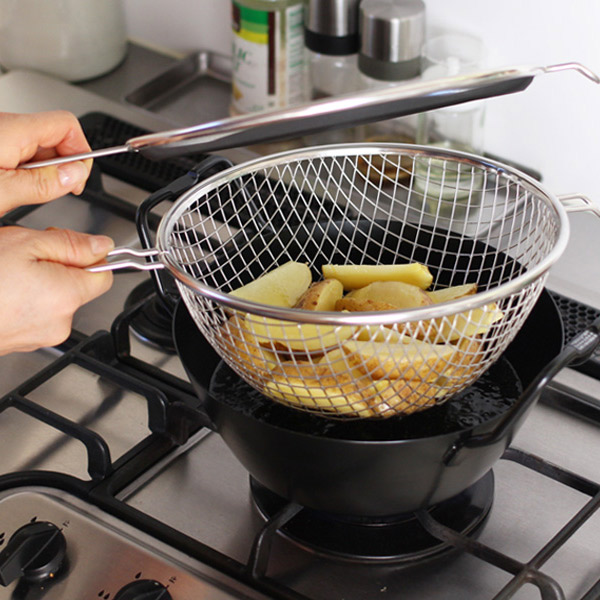 楽天市場】ラバーゼ 鉄揚げ鍋22cmセット / la base / 揚げ鍋 フライ鍋