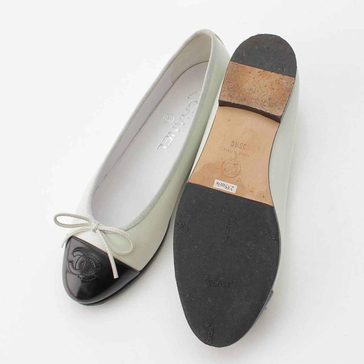 楽天市場】【シャネル】Chanel パテント バイカラー バレエ フラット