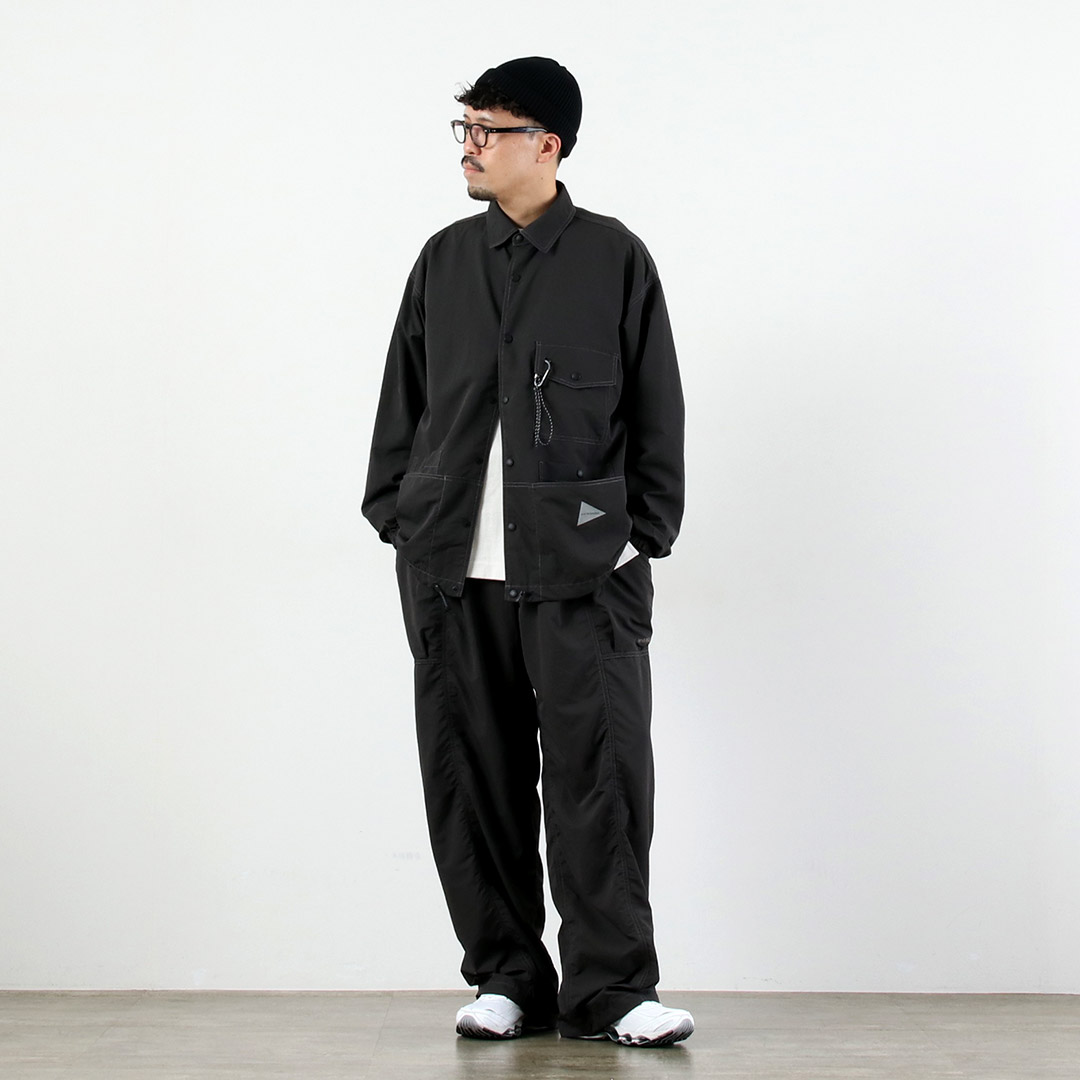 楽天市場】AND WANDER（アンドワンダー） クリンクル ナイロン シャツ