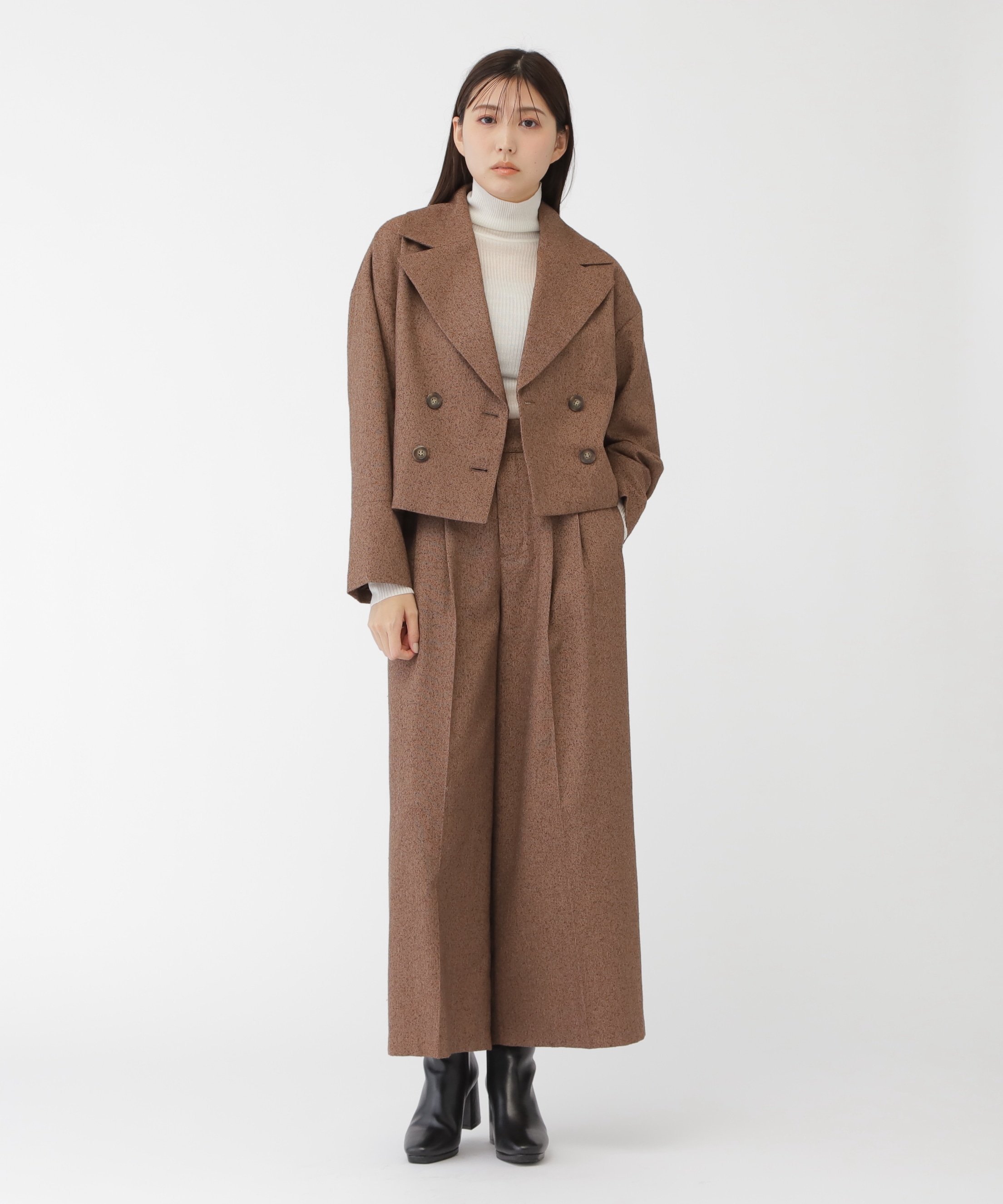 JILL by JILL STUART｜ネップツイードビッグカラージャケット