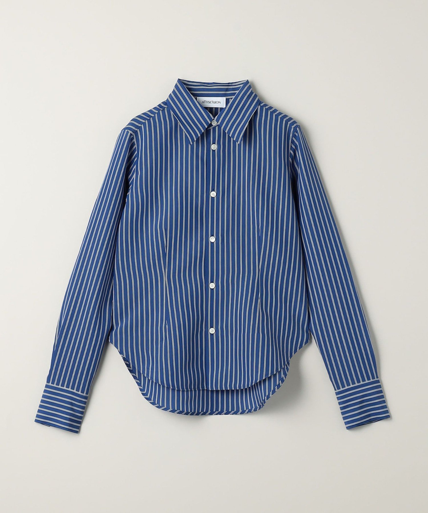 即日発送可＜ATTISESSION＞コットン ストライプ スリム シャツ ATTISESSION＞コットン ストライプ スリム シャツ（シャツ/ブラウス