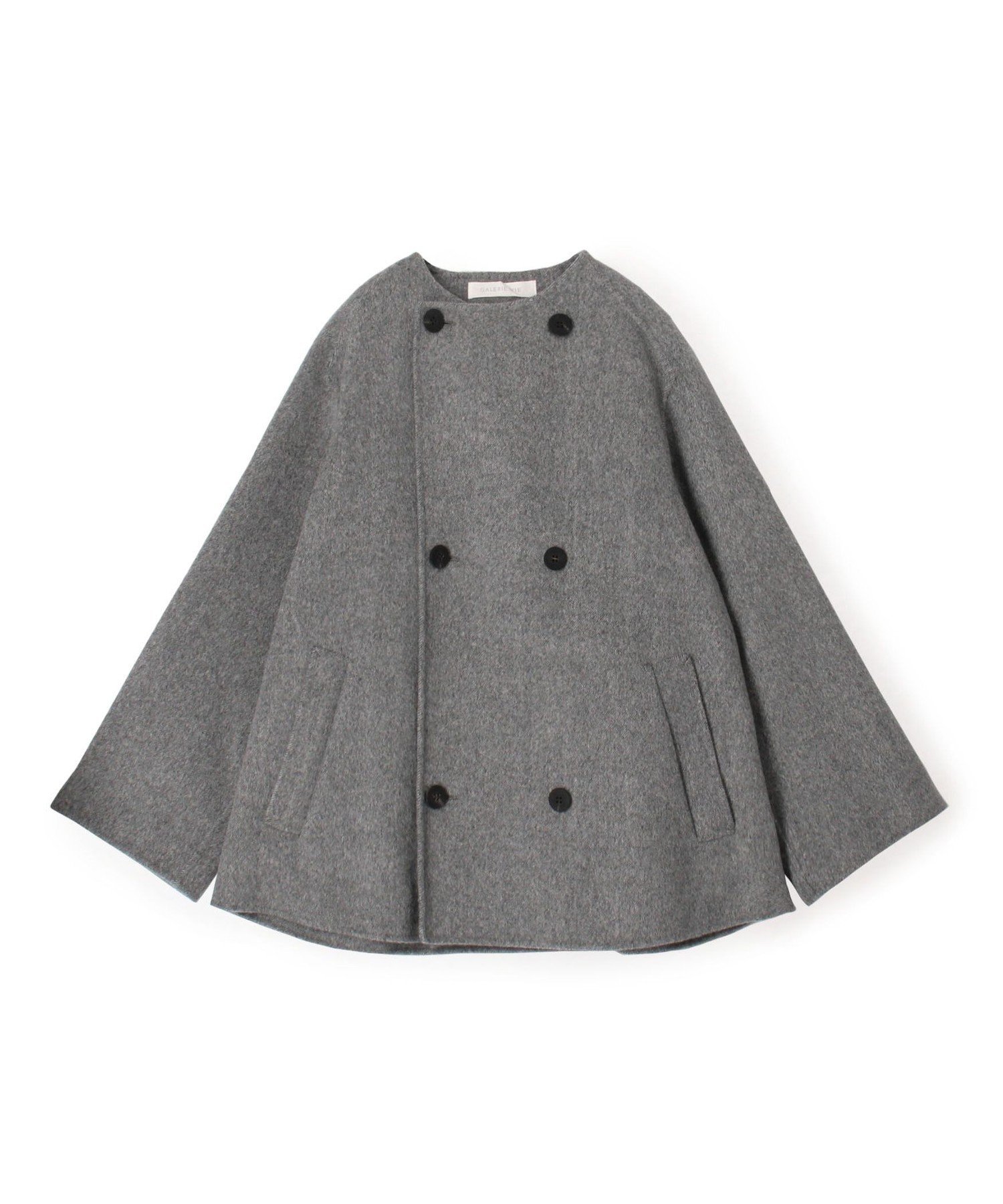 TOMORROWLAND｜ウールダブルフェイス カラーレス ショートトレンチ