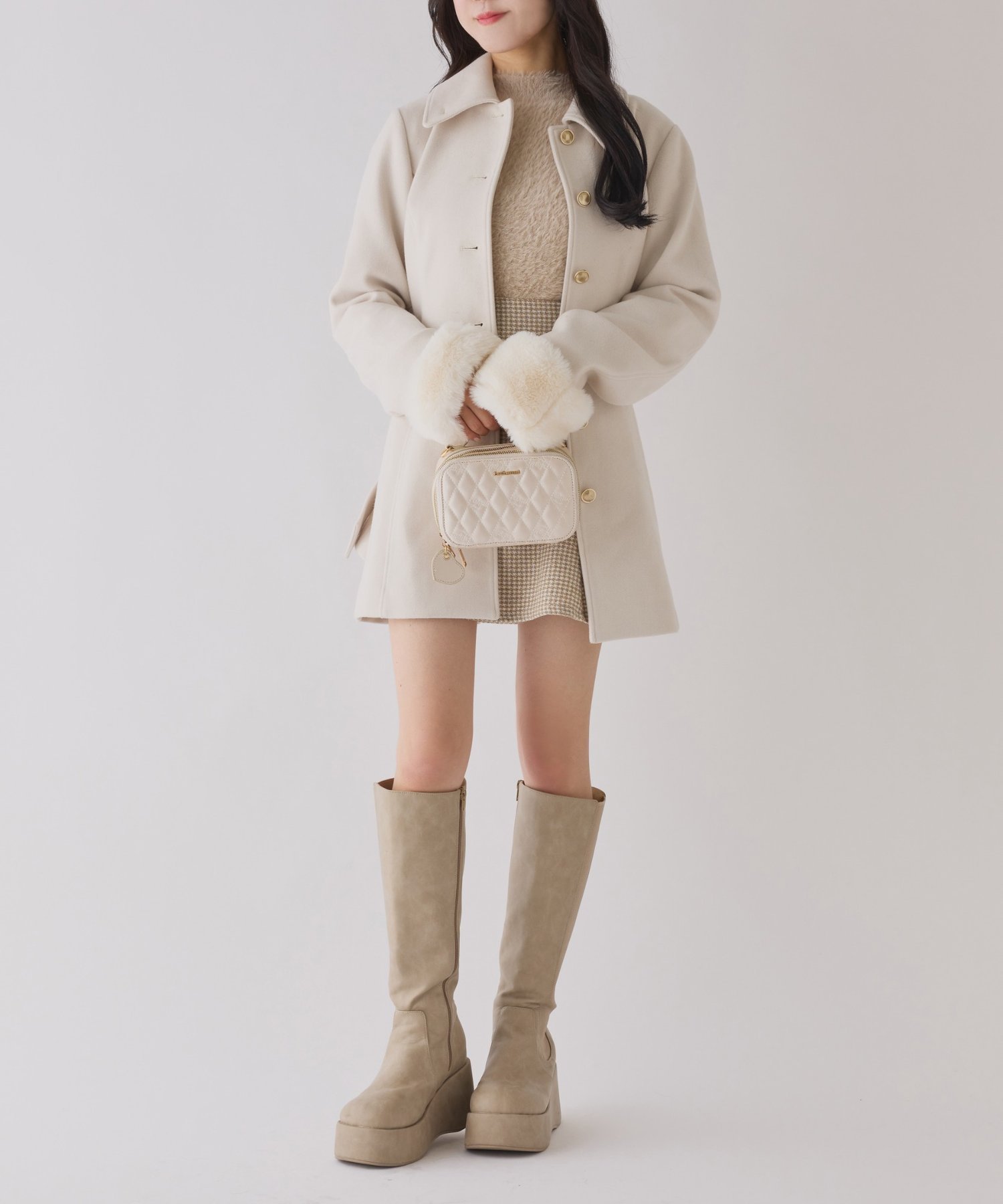 one after another NICE CLAUP｜リボンミドルコート/SMサイズあり