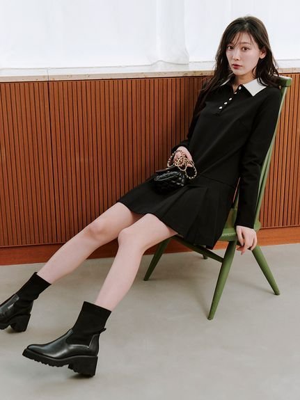 SNIDEL｜衿つきプリーツカットミニワンピース | Rakuten Fashion(楽天