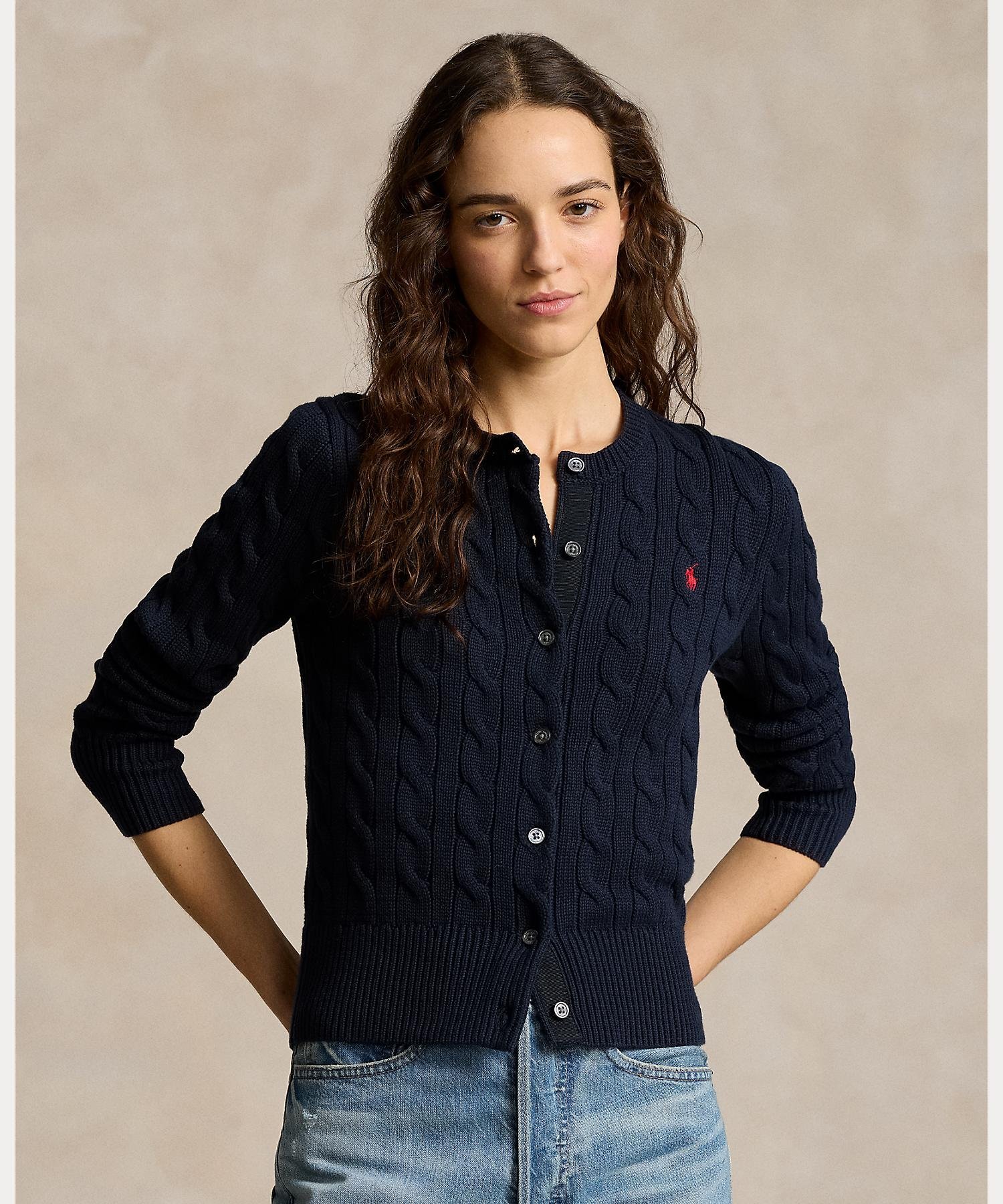 ポロラルフローレン ケーブルニット カーディガン カシミヤ混 M 新品