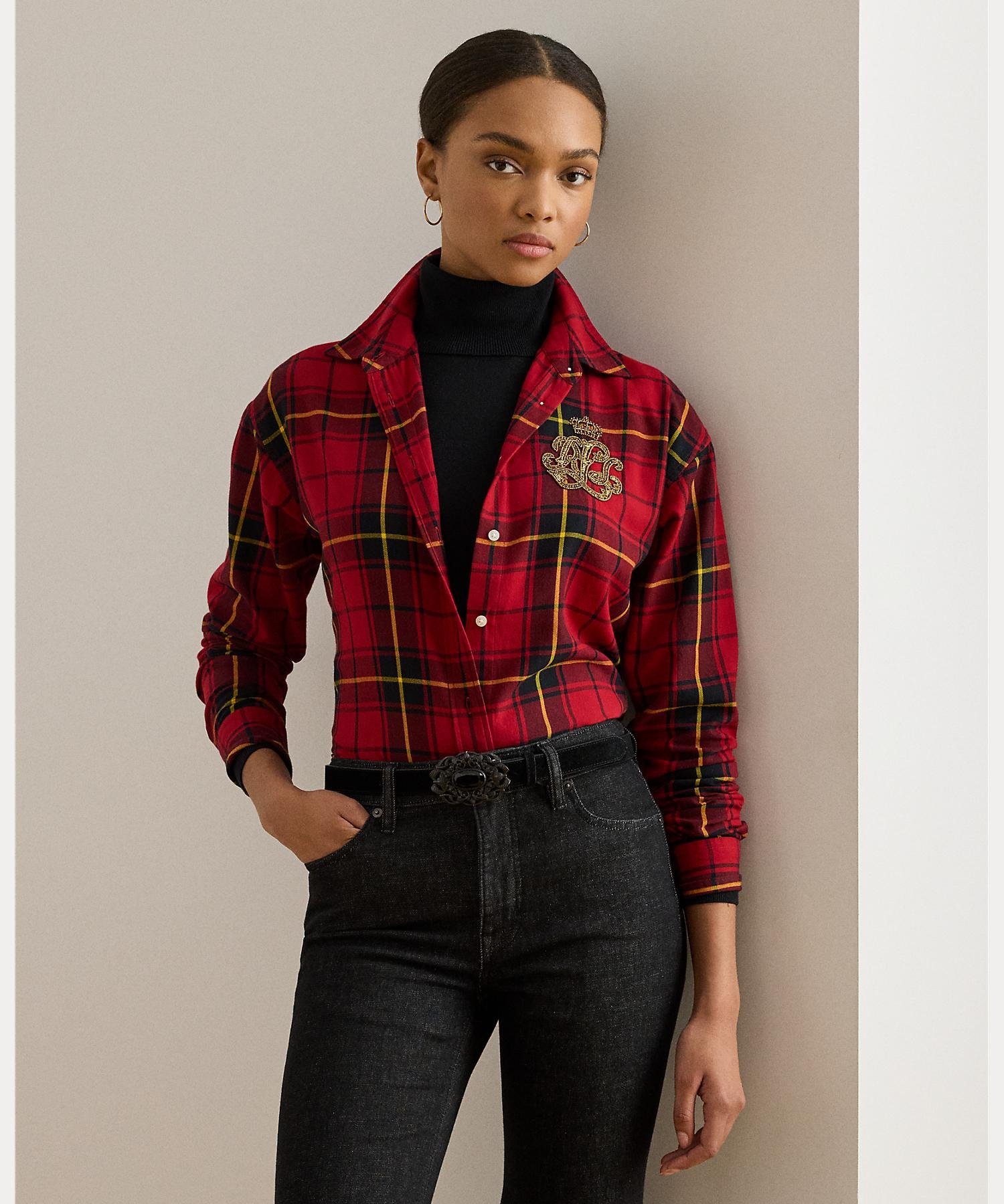 RALPH LAUREN｜リラックス フィット ビーデッドロゴ チェック シャツ